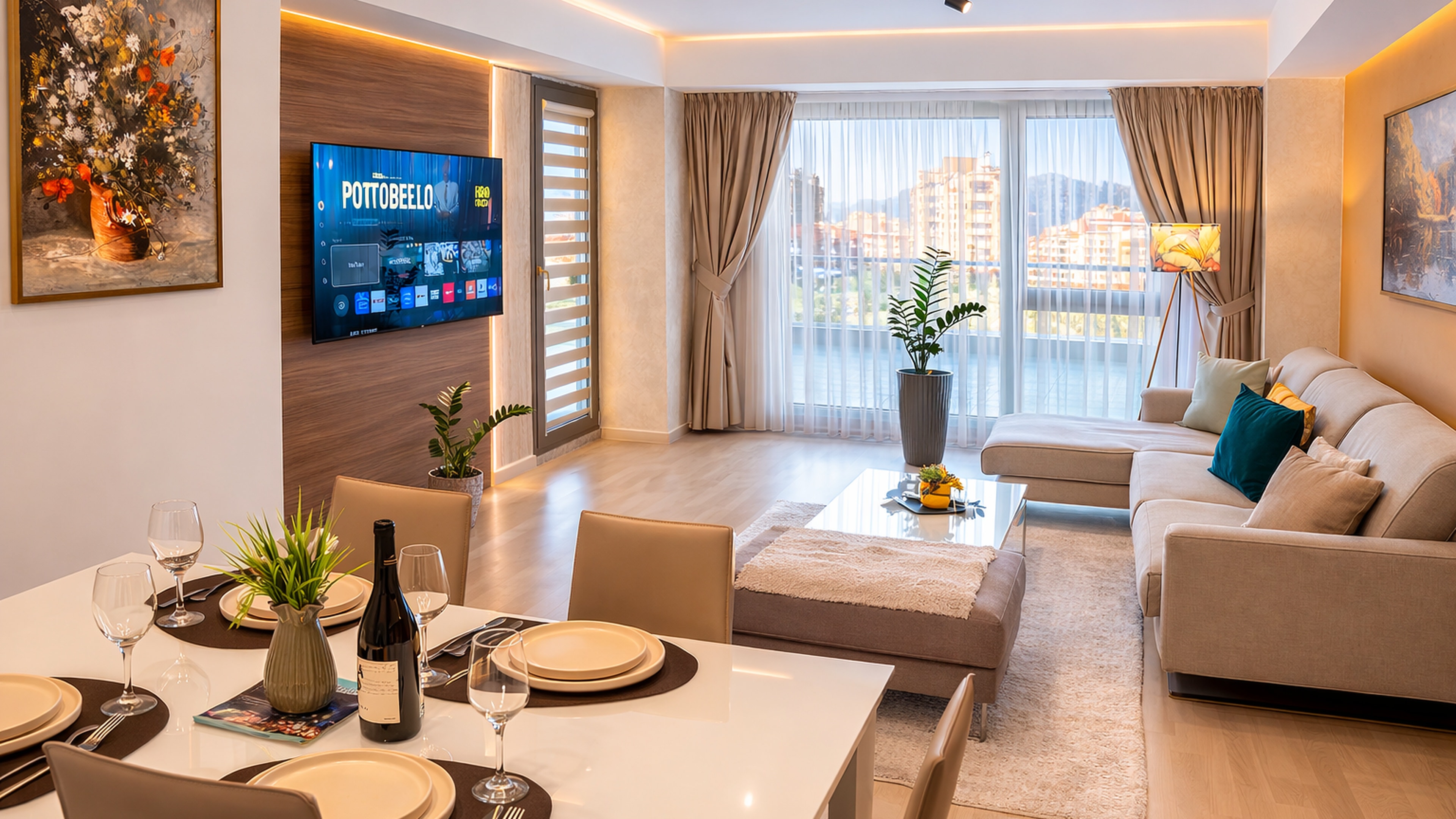 Spacious living and dining area in a Capitol Suite